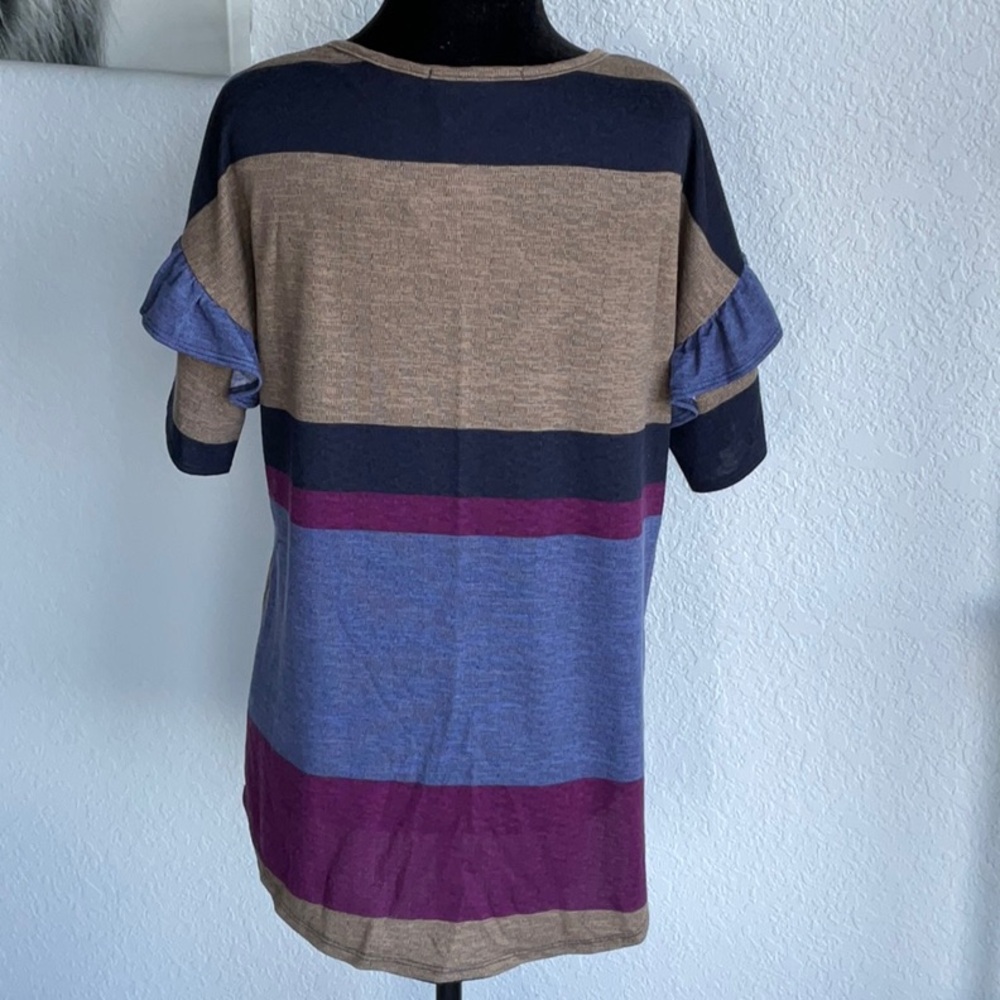 Stripped Ruffled Sweater - Picture 2 of 5